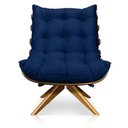 Ver imagem 5 de Kit 1 Poltrona e 1 Puff Giratório Suede D’Rossi Azul Marinho
