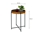 Ver imagem 3 de Mesa de Centro Apoio Sala Estar Decorativa Redonda Canto Mesinha Lateral Sofá Casa Madecor Tampo Pre