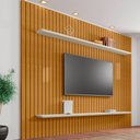 Ver imagem 6 de Painel Roma 230cm MDF com Acabamento Ripado Cinamomo e Off White RV Móveis