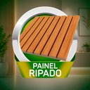 Ver imagem 5 de Painel Roma 230cm MDF com Acabamento Ripado Cinamomo e Off White RV Móveis