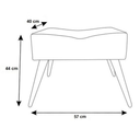 Ver imagem 4 de Puff Retangular Viena Suede Estampado Pés Natural Para Sala Quarto:PatchWork