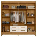 Ver imagem 4 de Guarda Roupa Roupeiro Casal Quarto Florida 8 Portas 4 Gavetas Freijo com Off White - Moval
