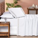 Ver imagem 2 de Jogo Cama Lençol Honore Casal Padrão Micro Percal 200 Fios C/ Detalhes Bordados 4 Peças - Branco