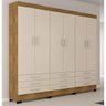 Conjunto Cabeceira Extensível e Guarda Roupa Casal 6 Portas 9 Gavetas Espresso Móveis - 5