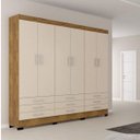 Ver imagem 6 de Conjunto Cabeceira Extensível e Guarda Roupa Casal 6 Portas 9 Gavetas Espresso Móveis