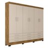 Conjunto Cabeceira Extensível e Guarda Roupa Casal 6 Portas 9 Gavetas Espresso Móveis - 9