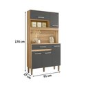 Ver imagem 2 de Cozinha Compacta Magazin 90cm Freijó Chumbo Nicioli