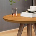 Ver imagem 3 de Conjunto Mesa Lateral Sofá Sala Pés Palito Freijó