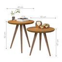 Ver imagem 2 de Conjunto Mesa Lateral Sofá Sala Pés Palito Freijó