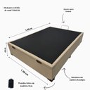 Ver imagem 4 de Base Box com Baú Casal Linho Bege 1,38 X 1,88 Reforçada