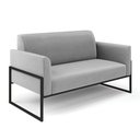 Ver imagem 3 de Sofá Namoradeira 2 Lugares Base Industrial Alta Preto Marisa Suede Cinza D03 - D'rossi