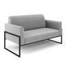 Sofá Namoradeira 2 Lugares Base Industrial Alta Preto Marisa Suede Cinza D03 - D'rossi - 3