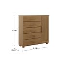 Ver imagem 4 de Conjunto Quarto Ouro: Guarda-roupa 5 Portas, Cama Casal, Cômoda Sapateira e 2 Mesas Cabeceiras Freij