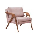 Ver imagem 2 de Kit 2 Poltronas Decorativa Mona Luxo Veludo Rosê Base Madeira Maciça