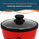 Ver imagem 5 de Elite Gourmet Frigideira Elétrica 8.5" com Tampa de Vidro Temperado (vermelha)