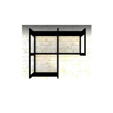 Kit Industrial 3 Andares com Furação para Ser Colocado na Parede - Preto