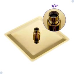 Kit Ducha Chuveiro Acabamento Registro Misturador Dourado Gold - 12