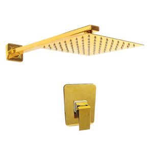 Kit Ducha Chuveiro Acabamento Registro Misturador Dourado Gold