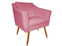 Ver imagem 3 de Kit 2 Poltronas Decorativa Agatha Suede Rosa Pés Madeira Ms Decor