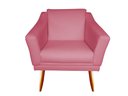 Ver imagem 2 de Kit 2 Poltronas Decorativa Agatha Suede Rosa Pés Madeira Ms Decor