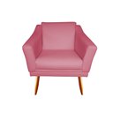 Ver imagem 2 de Kit 2 Poltronas Decorativa Agatha Suede Rosa Pés Madeira Ms Decor