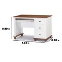 Ver imagem 4 de Escrivaninha 3 Gavetas Suporte Teclado e Divisor de Ambiente 50605 Linz Moveis