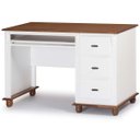 Ver imagem 1 de Escrivaninha 3 Gavetas Suporte Teclado e Divisor de Ambiente 50605 Linz Moveis Branco/imbuia Glazer