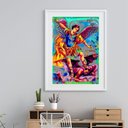 Ver imagem 1 de Quadro Estilo Pintura São Miguel Arcanjo - 60x48cm:madeira Preta