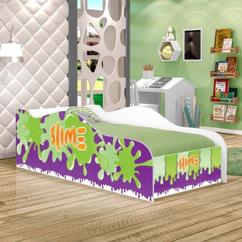 Cama Infantil com Colchão Slime Menino 100% Mdf para Quarto Infantil