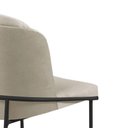 Ver imagem 5 de Conjunto 4 Cadeiras Aurora Linho Bege Couro Pérola Metal Preto