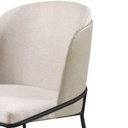 Ver imagem 7 de Conjunto 4 Cadeiras Aurora Linho Bege Couro Pérola Metal Preto