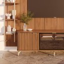 Ver imagem 3 de Estante para TV Home Theater 75" 100% MDF 254cm Vidro Reflecta Prateleiras LED Neon Float Canella