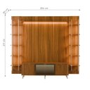 Ver imagem 2 de Estante para TV Home Theater 75" 100% MDF 254cm Vidro Reflecta Prateleiras LED Neon Float Canella