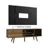 Rack Madesa Cairo e Painel para TV até 58 Polegadas com Pés de Madeira Rustic/Preto 5ZD8 Cor:Rustic/ - 5