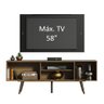 Rack Madesa Cairo e Painel para TV até 58 Polegadas com Pés de Madeira Rustic/Preto 5ZD8 Cor:Rustic/ - 4
