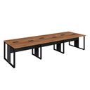 Ver imagem 2 de Mesa Escritório Plataforma 6 Lugares 3,6m Pé Metal Nog Pr F5 Cor:nogal com Preto