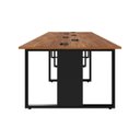 Ver imagem 5 de Mesa Escritório Plataforma 6 Lugares 3,6m Pé Metal Nog Pr F5 Cor:nogal com Preto