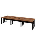 Ver imagem 6 de Mesa Escritório Plataforma 6 Lugares 3,6m Pé Metal Nog Pr F5 Cor:nogal com Preto