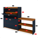 Ver imagem 3 de Sapateira Organizadora com Banco 2 Portas Milano - Azul/cinamomo