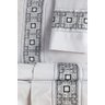 Kit Suite King Size Grécia Bordado Jogo de Cama Banho Lençol:Branco/Preto - 3