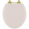 Assento Sanitário Convencional Oval Rosato para Vaso Celite com Ferragem Dourada - 1