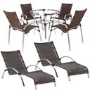 Ver imagem 1 de Kit 4 Cadeiras e Mesa de Centro e 2 Espreguiçadeiras e Mesa em Alumínio Trama Original