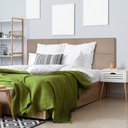 Ver imagem 2 de Cabeceira Painel para Cama Box Casal Queen Tecido Veludo - 1 Módulo 30x40cm Bege