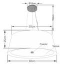 Ver imagem 2 de Lustre Pendente Cone Vivare Md-4015 Cúpula em Tecido 25x60x50cm - Bivolt Rustico-cinza-branco 127/
