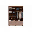 Ver imagem 4 de Guarda Roupa Solteiro Doble 4 Portas de Bater 4 Gavetas MDP Nogueira Cappuccino 160cm