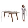 Conjunto Sala de Jantar Mesa Selena 180x90 cm e 6 Cadeiras Juliana Cimol Savana/Off White/Madeira/Nu - 6