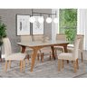 Conjunto Sala de Jantar Mesa Selena 180x90 cm e 6 Cadeiras Juliana Cimol Savana/Off White/Madeira/Nu - 1
