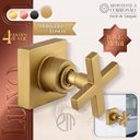 Ver imagem 3 de Acabamento para Registro Chuveiro Banheiro Dourado Fosco Cruzeta Metal Padrão Fabrimar 1/2" - 3/4" -