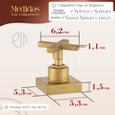 Ver imagem 2 de Acabamento para Registro Chuveiro Banheiro Dourado Fosco Cruzeta Metal Padrão Fabrimar 1/2" - 3/4" -