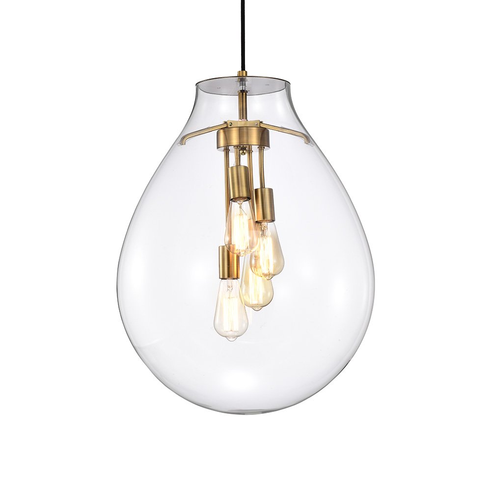 Lustre Pendente Skylight Tommy 3039 G E27 Bivolt Dourado/transparente - 2